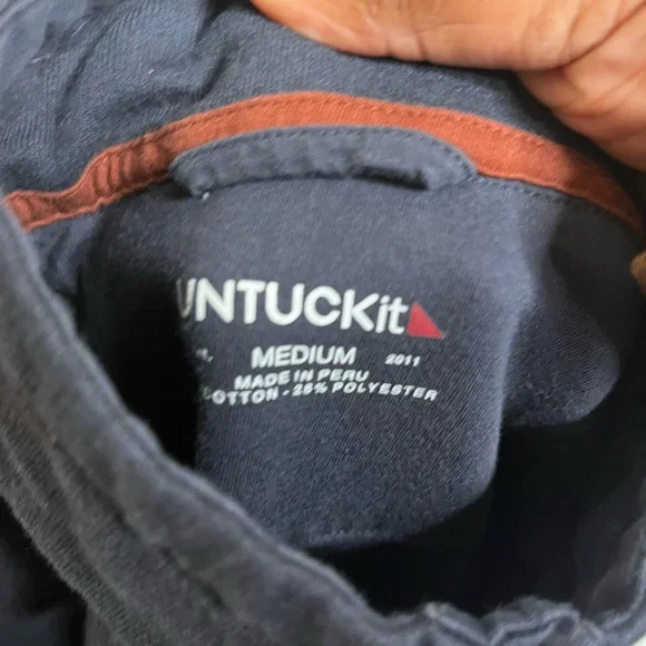 UNTUCKit Parkson Dark Navy Blue Quarter Snap Pullover Sweater Mens MPoly Blend - Picture 5 of 5